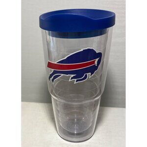 Buffalo Bills 24Oz Tumbler With Blue Lid NFL Officially Licensed 7.5"  Football